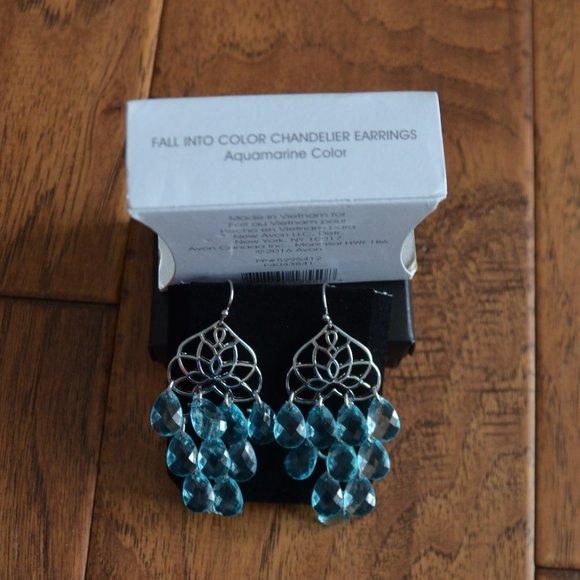Fall into Color Chandelier Earrings Aquamarine - Picture 3 of 7